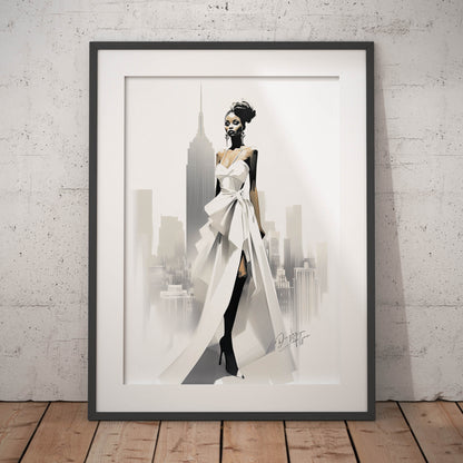 »Bold Asymmetrical Wedding Dress, 2010s with Oversized Bow«