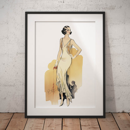 »Champagne Lace-Trimmed Bias-Cut Slip Dress, 1930s «