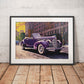 »Deep purple 1940s Convertible Coupe vintage car«