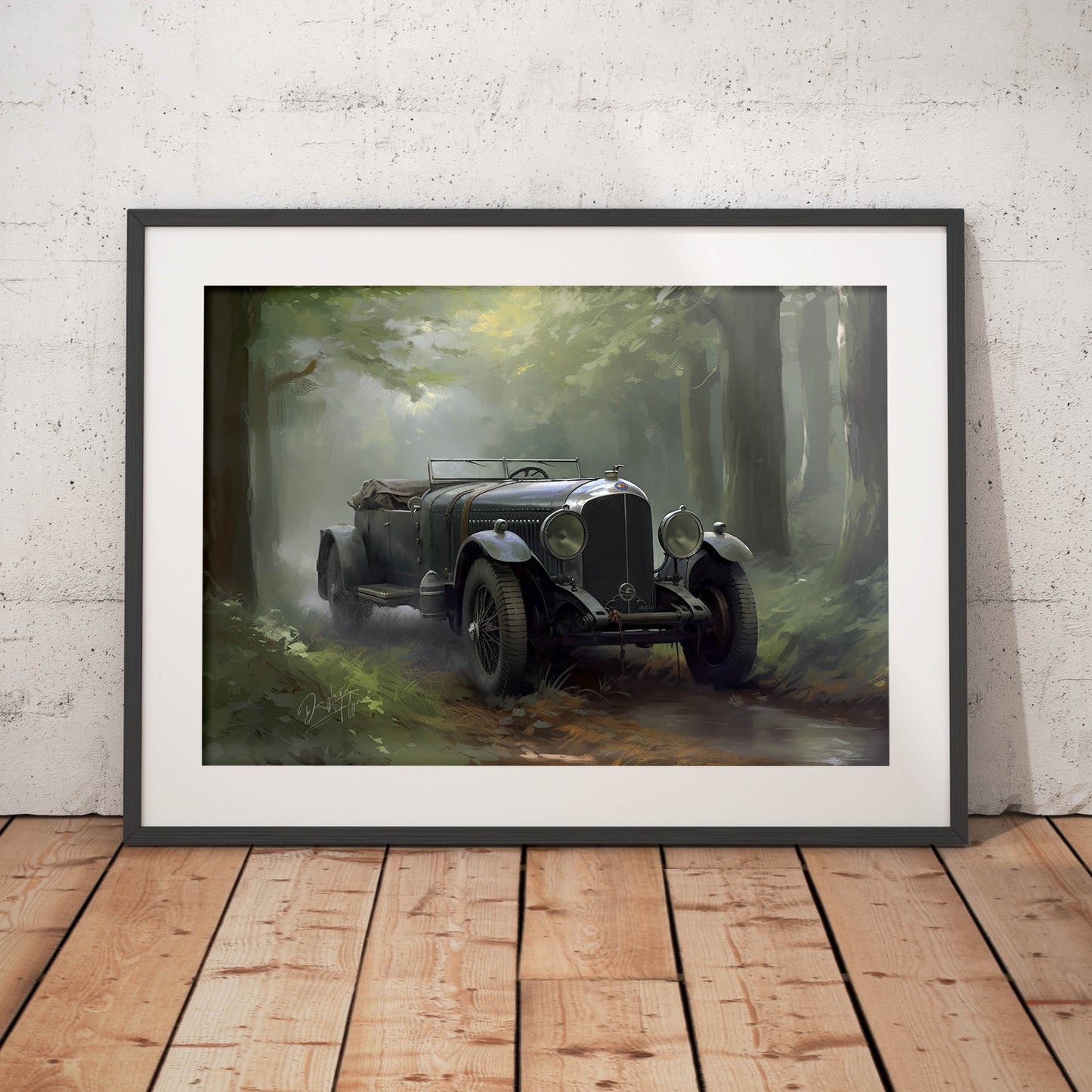 »Forest green 1930s vintage car«