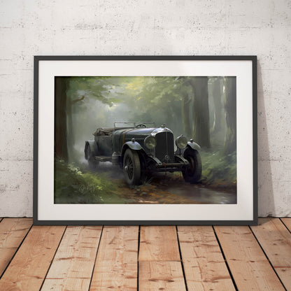 »Forest green 1930s vintage car«