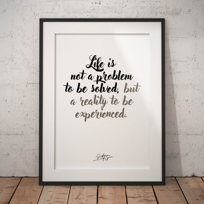 »Life is not a problem«