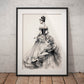 »Romantic Black and White Ruffled Sleeve Corseted Gown 1850s«