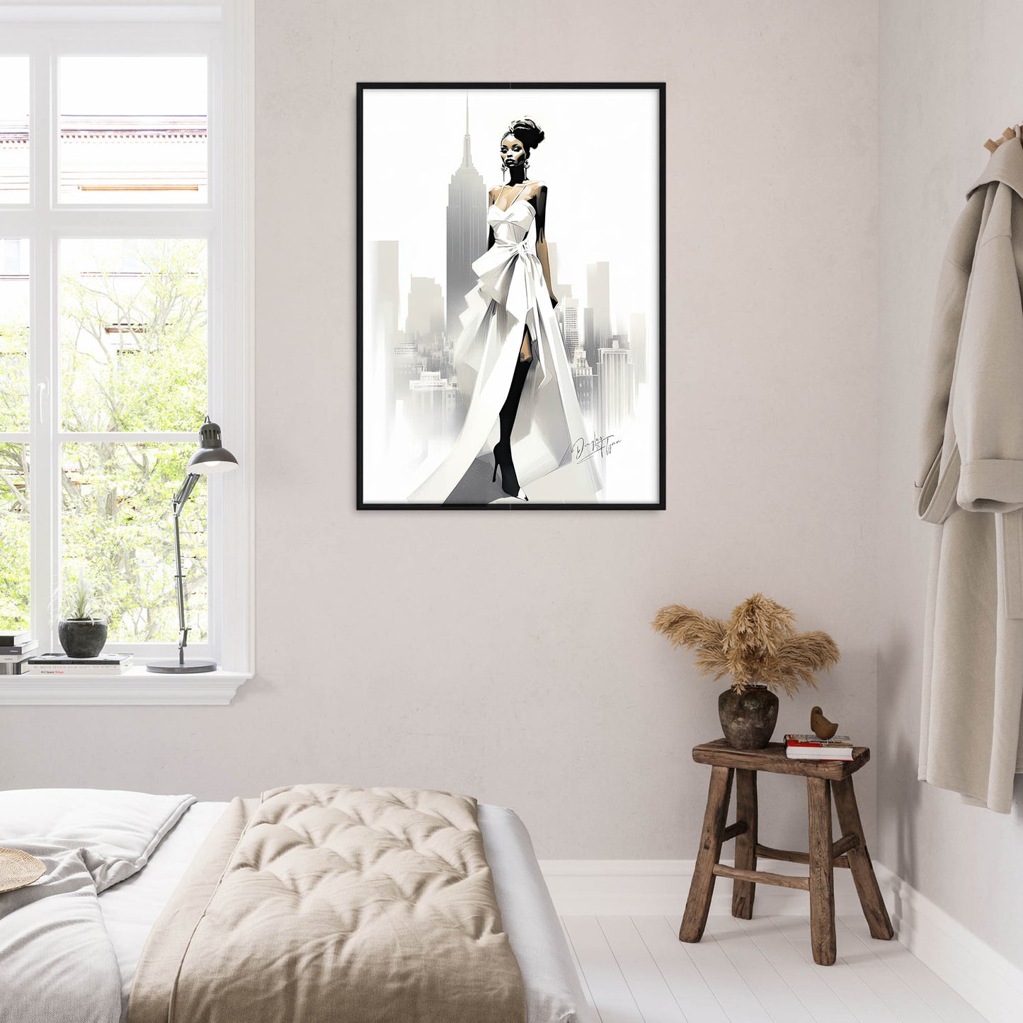 »Bold Asymmetrical Wedding Dress, 2010s with Oversized Bow«