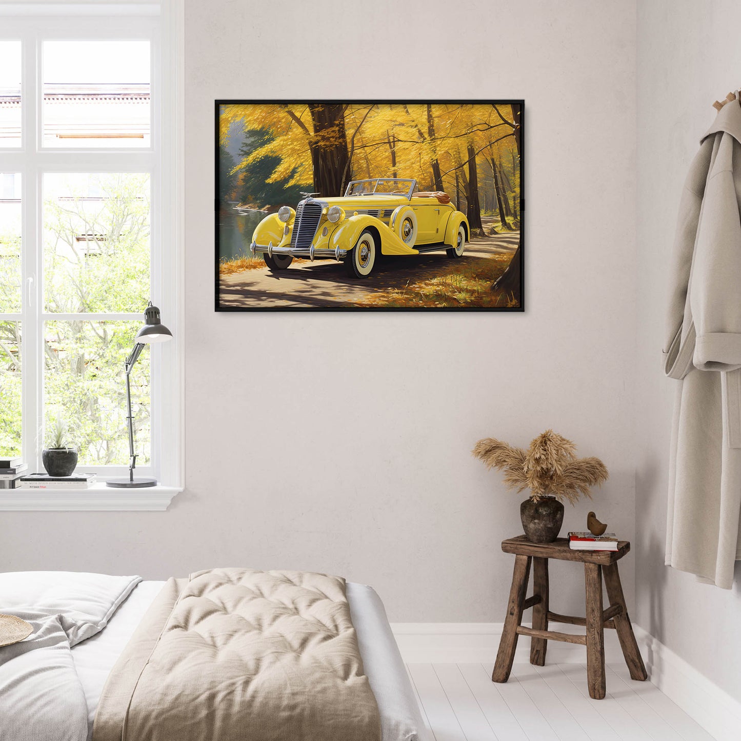 »Canary yellow 1930s Auburn vintage car«
