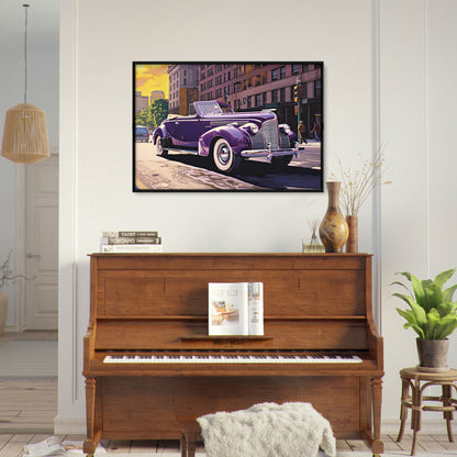 »Deep purple 1940s Convertible Coupe vintage car«