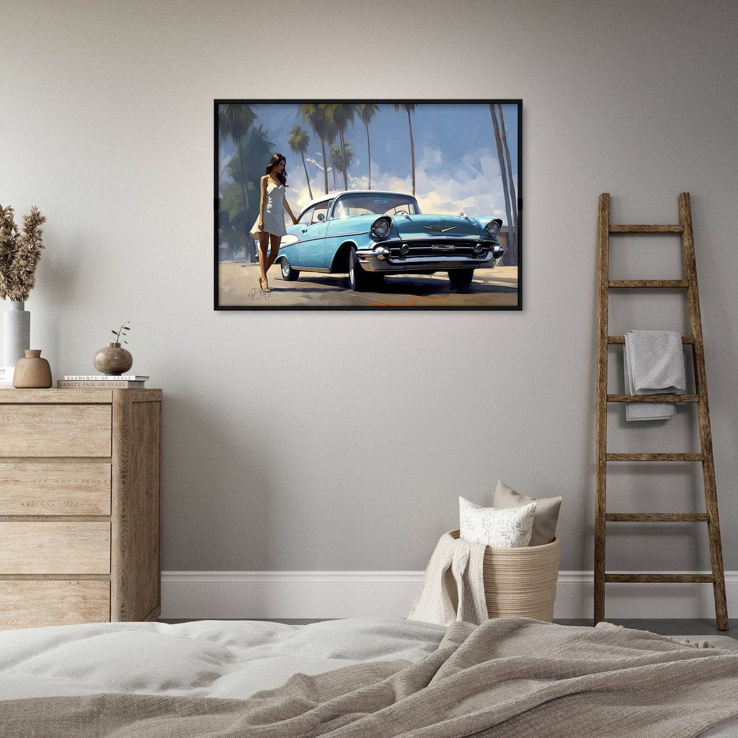 »Turquoise 1950s vintage car 1950s«
