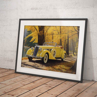 »Canary yellow 1930s Auburn vintage car«