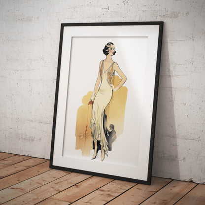 »Champagne Lace-Trimmed Bias-Cut Slip Dress, 1930s «