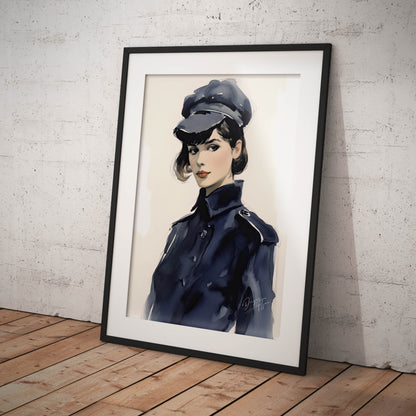 »French Chic, The Navy Blue Beret, 1940s with Ribbon Detail«