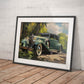 »Emerald green 1920s vintage car«
