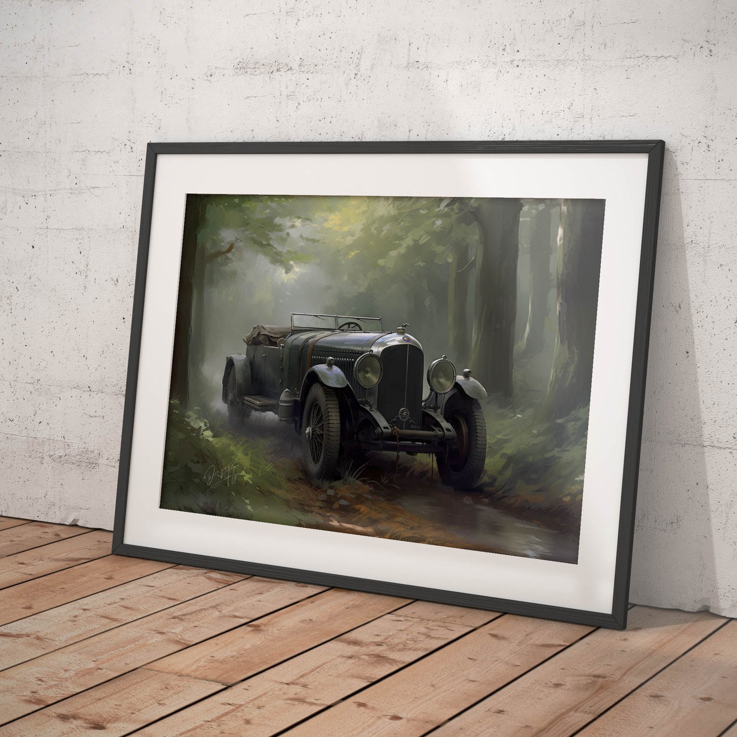 »Forest green 1930s vintage car«