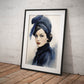 »Timeless Navy Blue Beret, 1940s with Ribbon Detail«