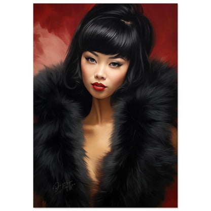 »Elegant Lady with Black Fur 4«