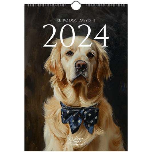 »Retro Dog Days, 1« Väggkalender 2024
