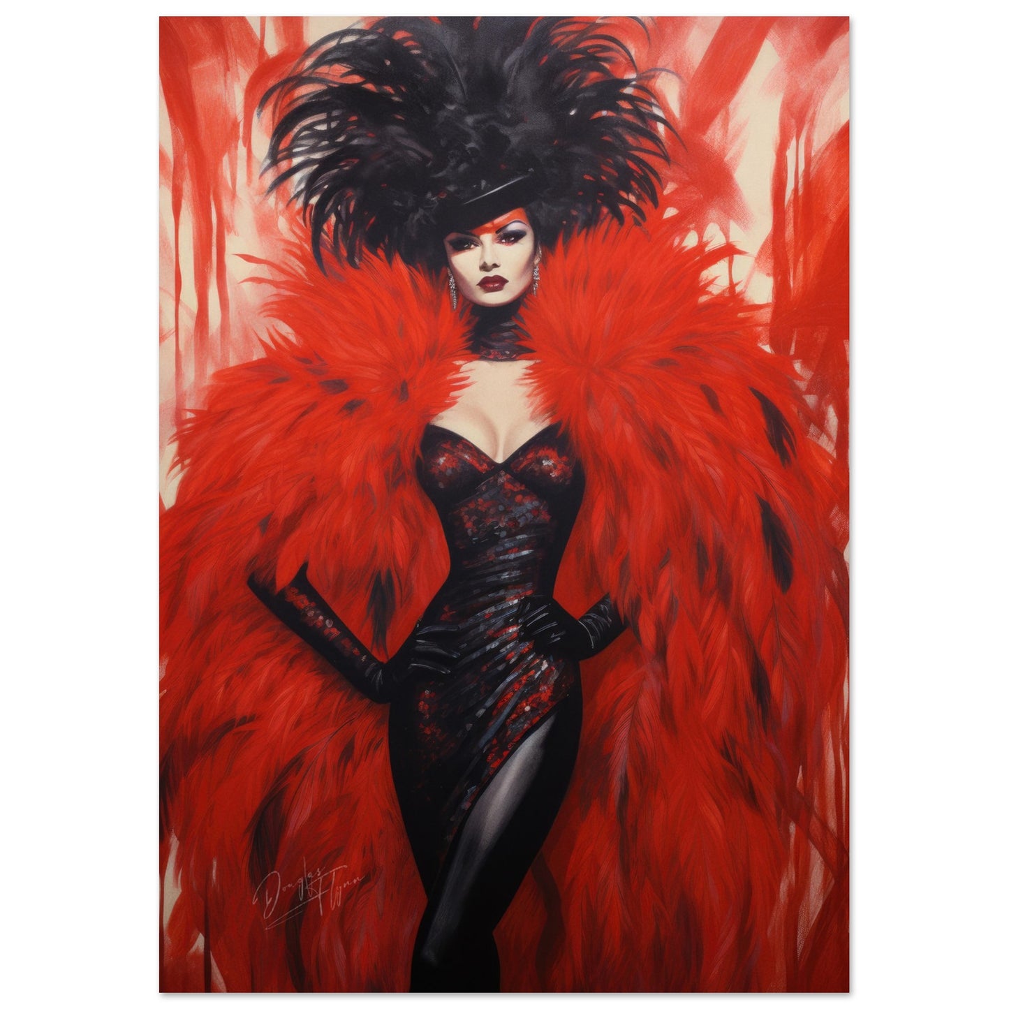 »Hollywood Red Carneval Girl 1«