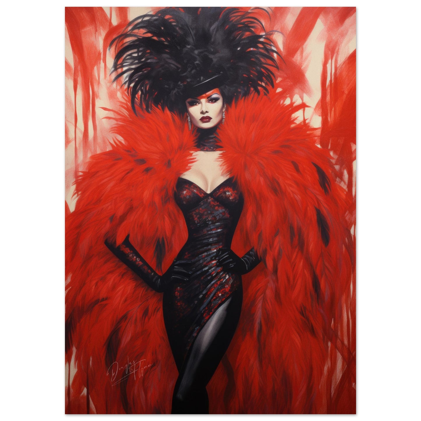 »Hollywood Red Carneval Girl 1«