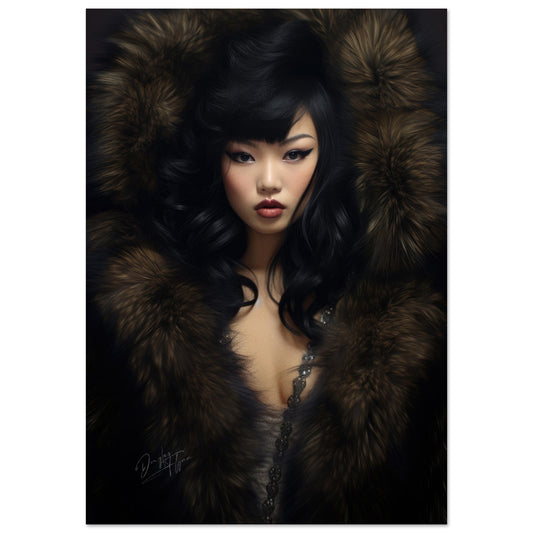»Elegant Lady with Black Fur 2«