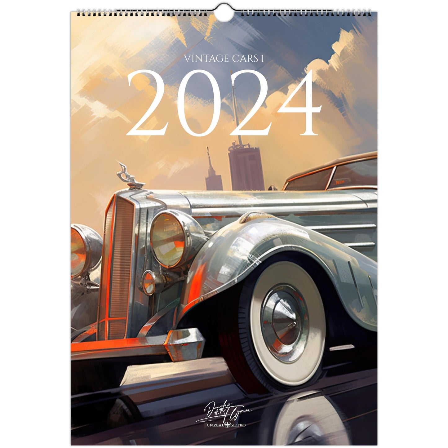 »Cars From the Past, 1«, Väggalmanacka 2024