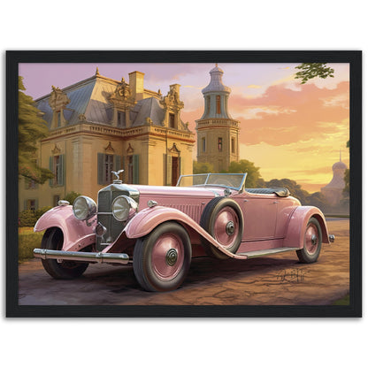 »Light pink 1920s vintage car«