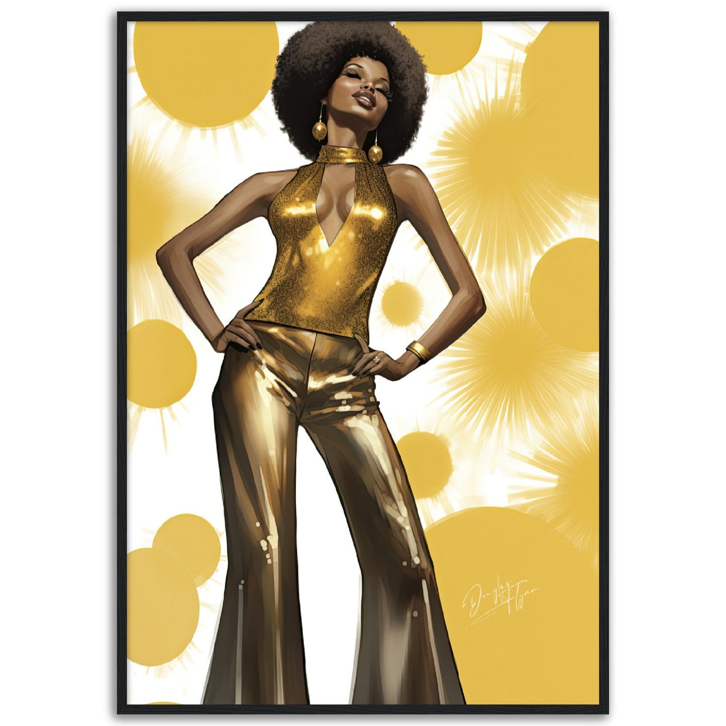 »Glamorous Gold Sequin Embellished Halter-Neck Jumpsuit, 1970s«