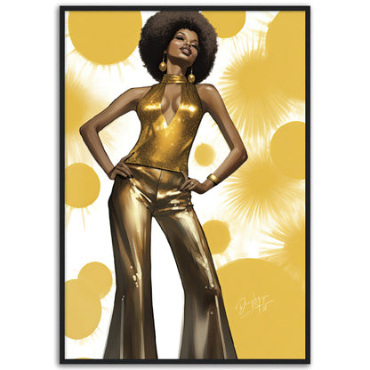 »Glamorous Gold Sequin Embellished Halter-Neck Jumpsuit, 1970s«