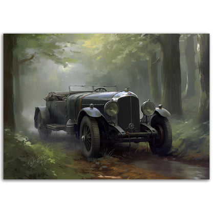 »Forest green 1930s vintage car«