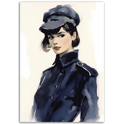 »French Chic, The Navy Blue Beret, 1940s with Ribbon Detail«
