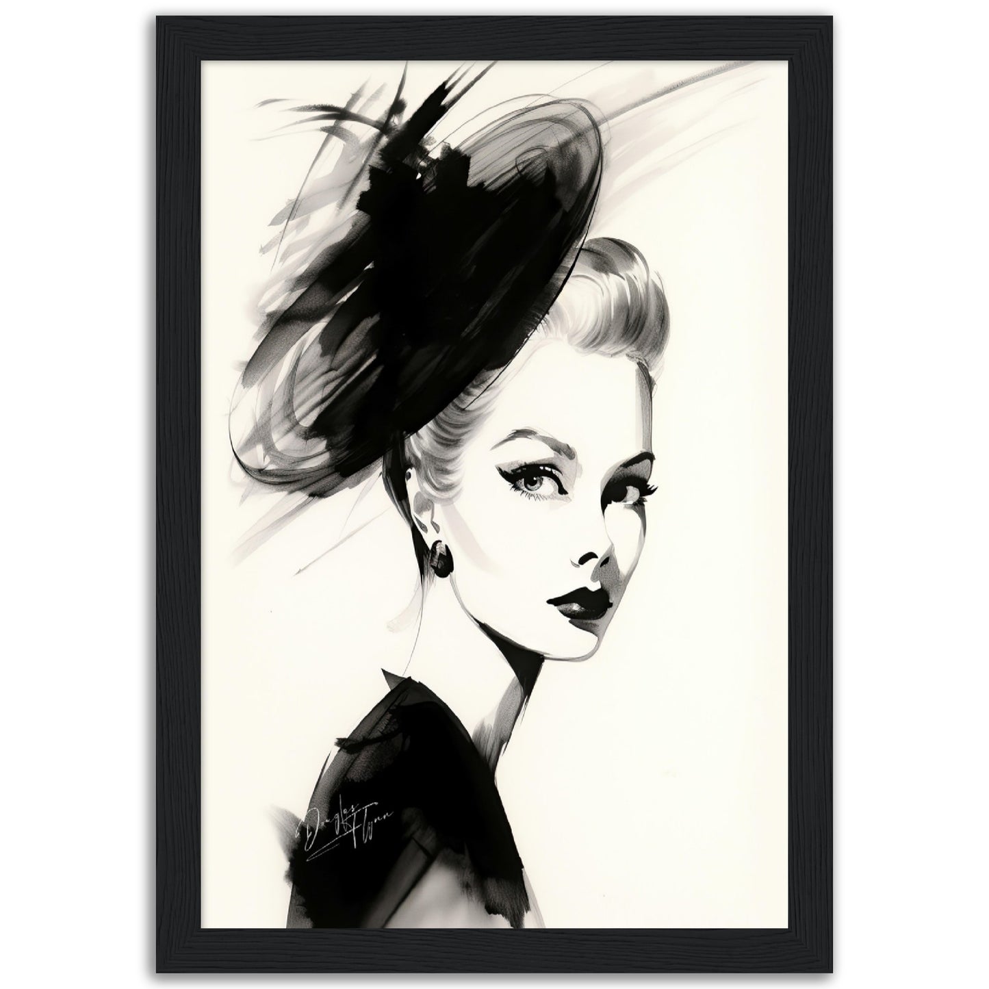 »Glamorous Fascinator, 1950s with Feather and Netting Accents«