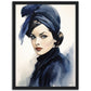 »Timeless Navy Blue Beret, 1940s with Ribbon Detail«