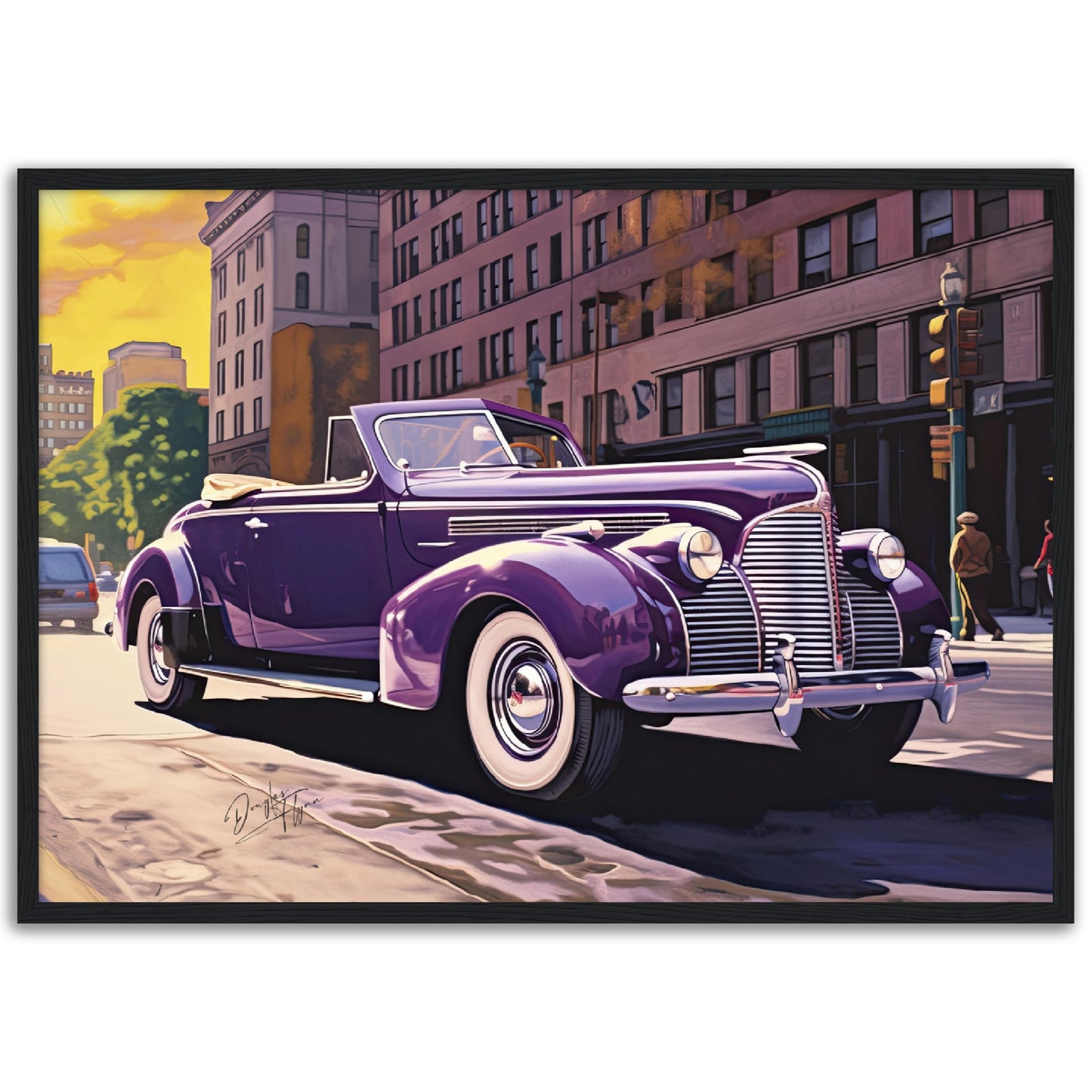 »Deep purple 1940s Convertible Coupe vintage car«