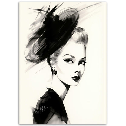 »Glamorous Fascinator, 1950s with Feather and Netting Accents«