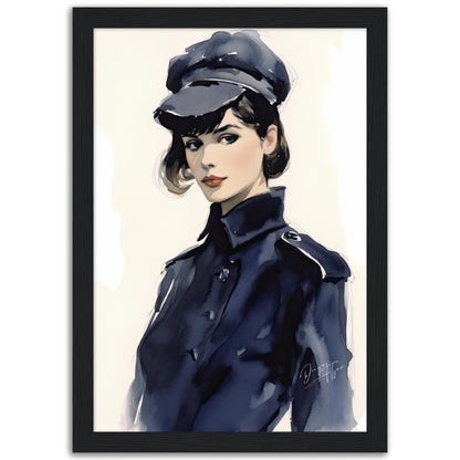 »French Chic, The Navy Blue Beret, 1940s with Ribbon Detail«