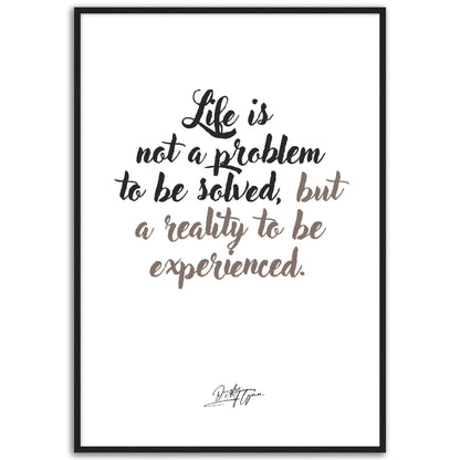 »Life is not a problem«