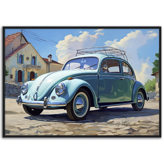 »Mint green 1960s vintage car«