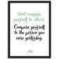 »Don't compare yourself to others«