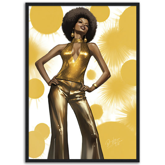 »Glamorous Gold Sequin Embellished Halter-Neck Jumpsuit, 1970s«