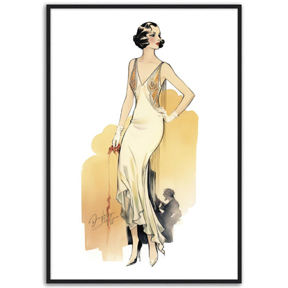 »Champagne Lace-Trimmed Bias-Cut Slip Dress, 1930s «