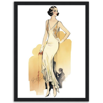»Champagne Lace-Trimmed Bias-Cut Slip Dress, 1930s «