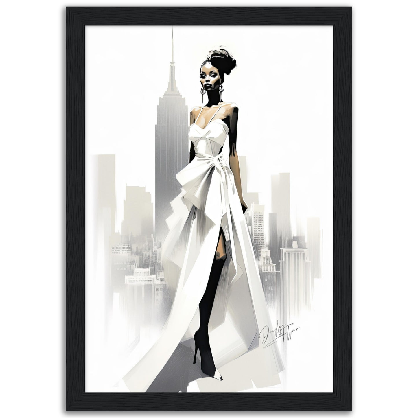»Bold Asymmetrical Wedding Dress, 2010s with Oversized Bow«