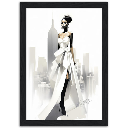 »Bold Asymmetrical Wedding Dress, 2010s with Oversized Bow«