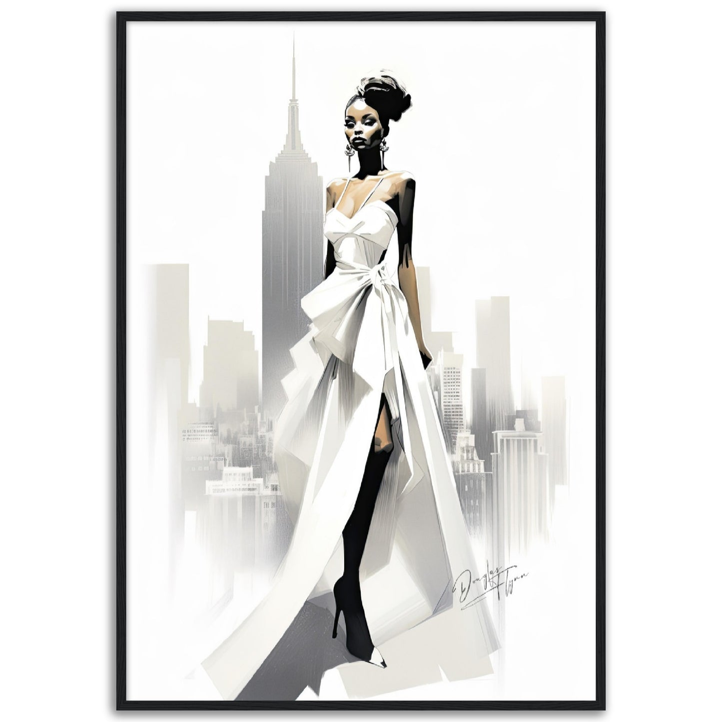»Bold Asymmetrical Wedding Dress, 2010s with Oversized Bow«