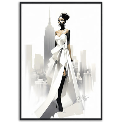 »Bold Asymmetrical Wedding Dress, 2010s with Oversized Bow«