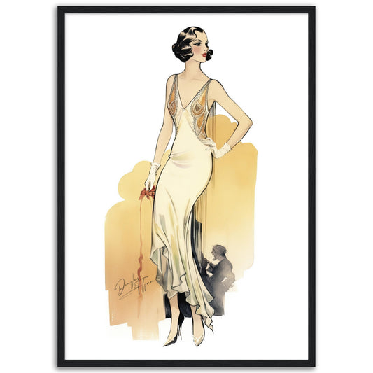 »Champagne Lace-Trimmed Bias-Cut Slip Dress, 1930s «
