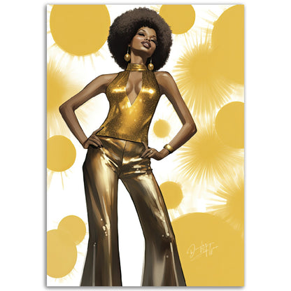 »Glamorous Gold Sequin Embellished Halter-Neck Jumpsuit, 1970s«