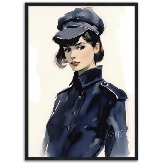 »French Chic, The Navy Blue Beret, 1940s with Ribbon Detail«