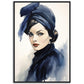 »Timeless Navy Blue Beret, 1940s with Ribbon Detail«