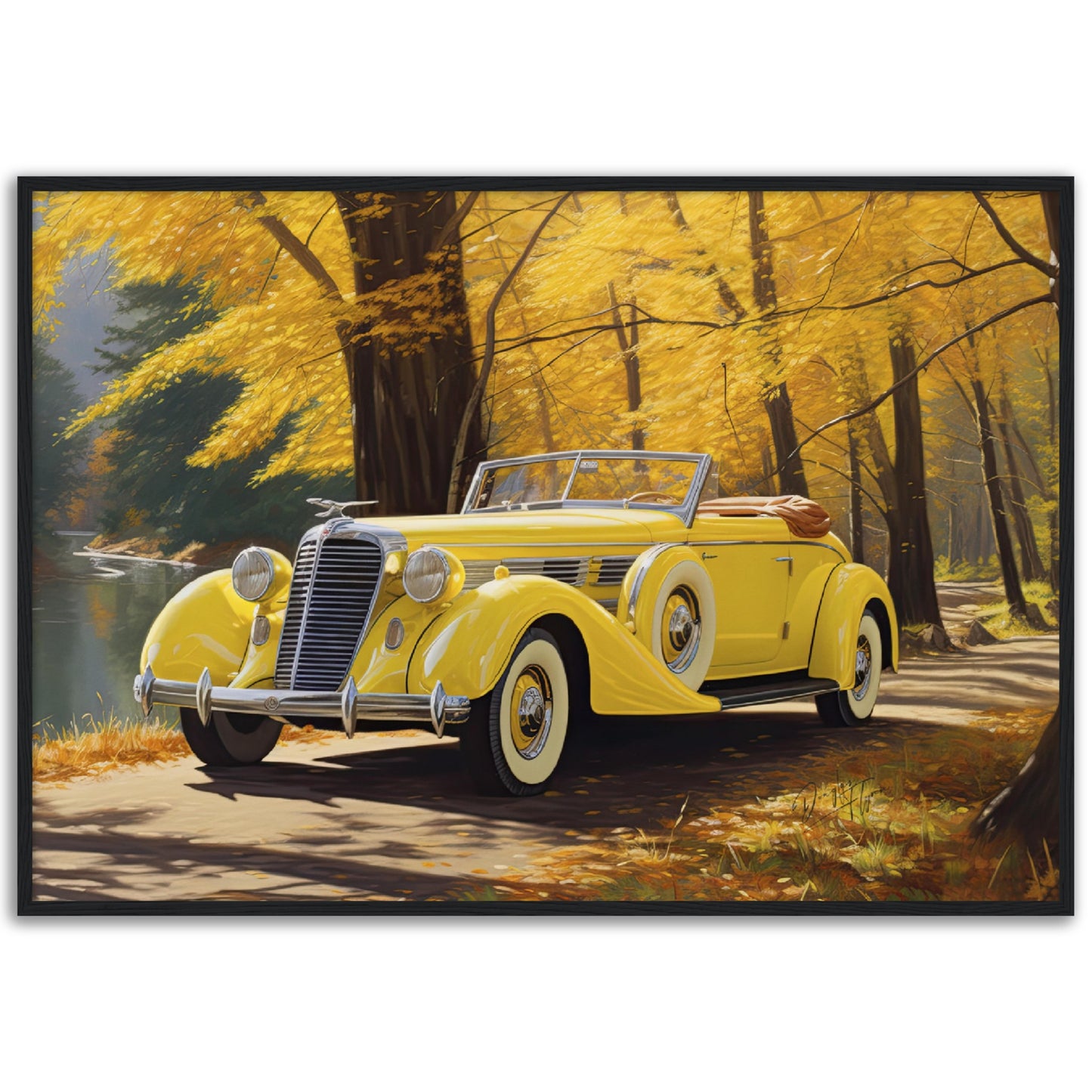 »Canary yellow 1930s Auburn vintage car«