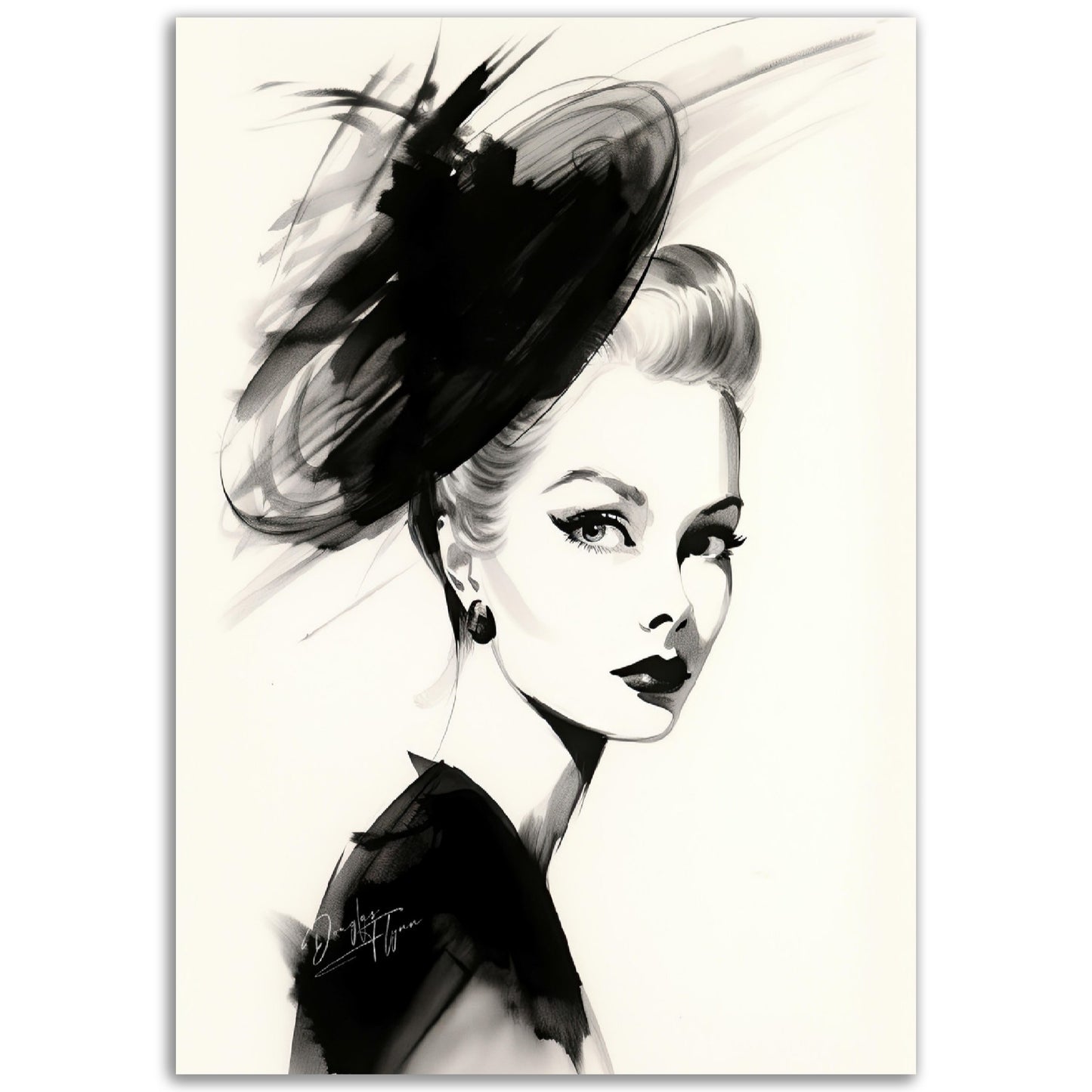 »Glamorous Fascinator, 1950s with Feather and Netting Accents«