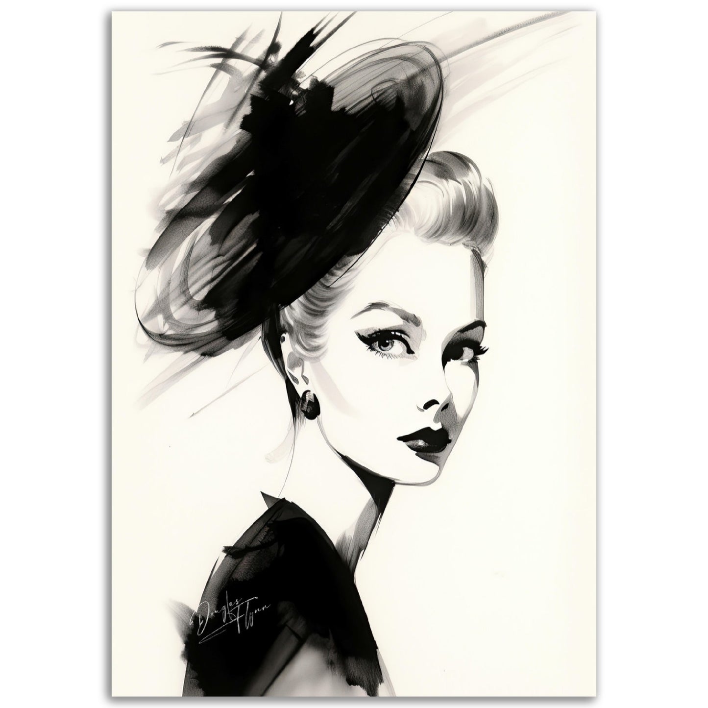 »Glamorous Fascinator, 1950s with Feather and Netting Accents«